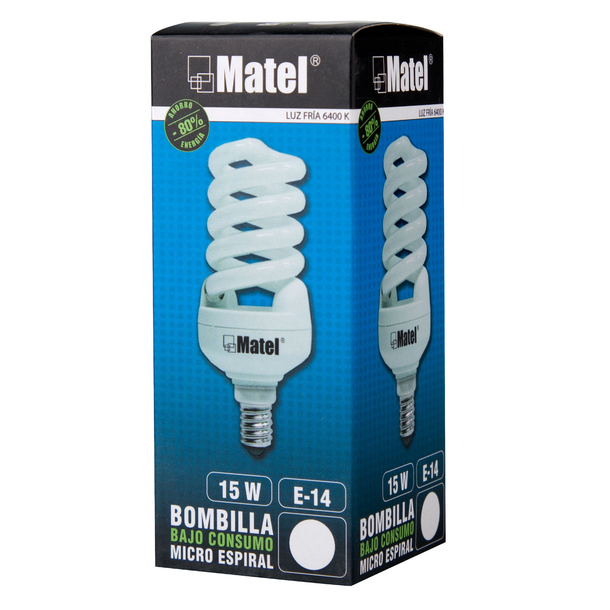 BOMBILLA BAJO CONSUMO MATEL ESPIRAL MICRO E14 15W FRÍA