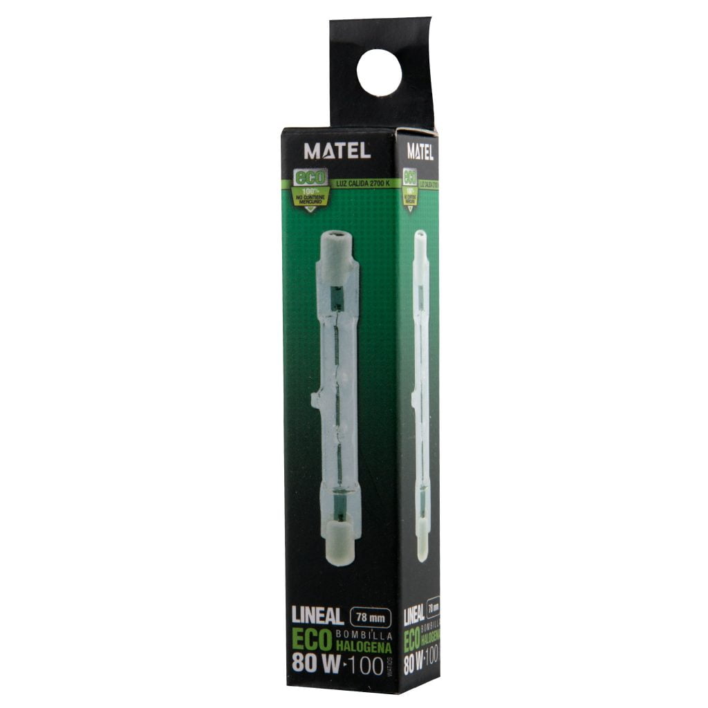 BOMBILLA ECO HALÓGENA MATEL R7S LINEAL 78MM 80W - Imagen 2