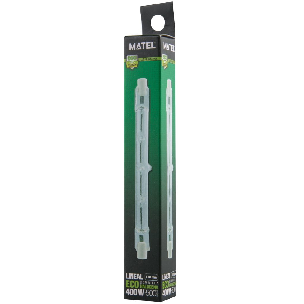BOMBILLA ECO HALÓGENA MATEL R7S LINEAL 118MM 400W - Imagen 2