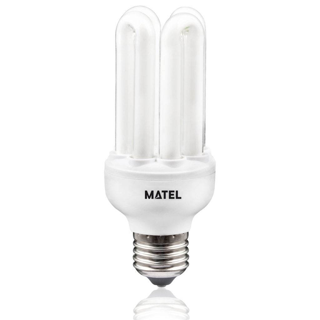 BOMBILLA BAJO CONSUMO MATEL 4TUBOS MICRO E27 25W FRÍA