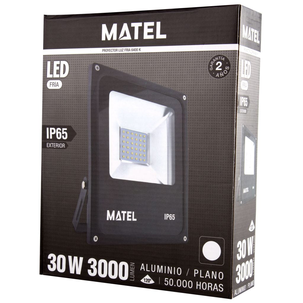 PROYECTOR LED MATEL NEGRO IP65 30W FRÍA - Imagen 2