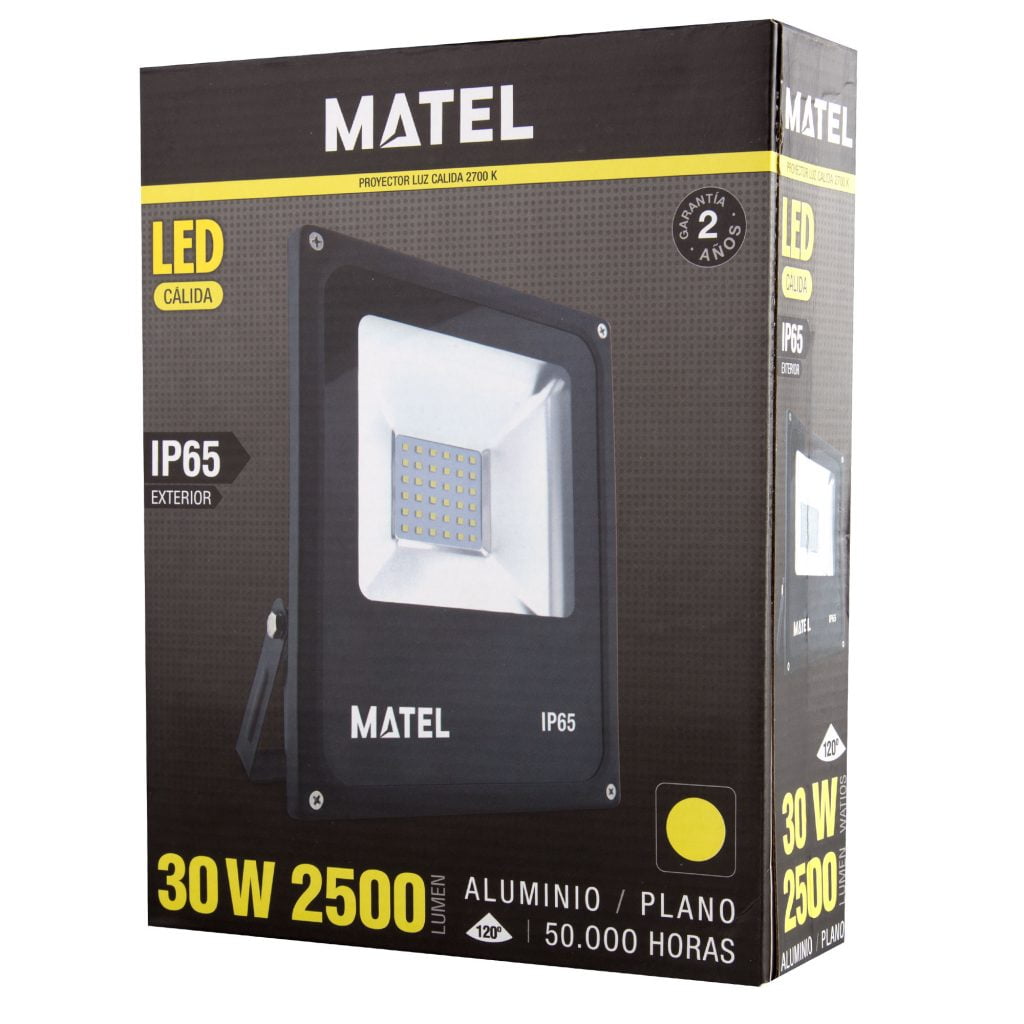 PROYECTOR LED MATEL NEGRO IP65 30W CÁLIDA - Imagen 2