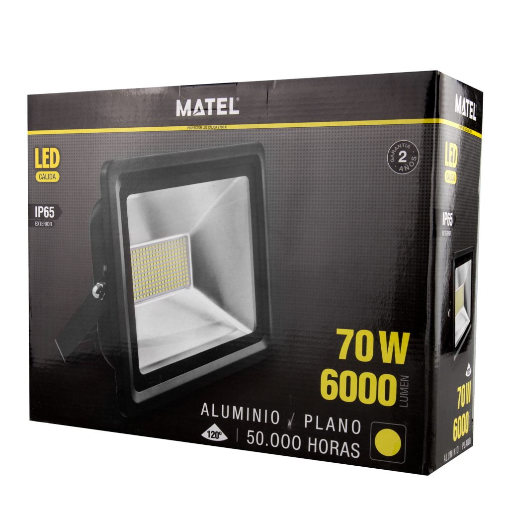 PROYECTOR LED MATEL NEGRO IP65 70W CÁLIDA - Imagen 2