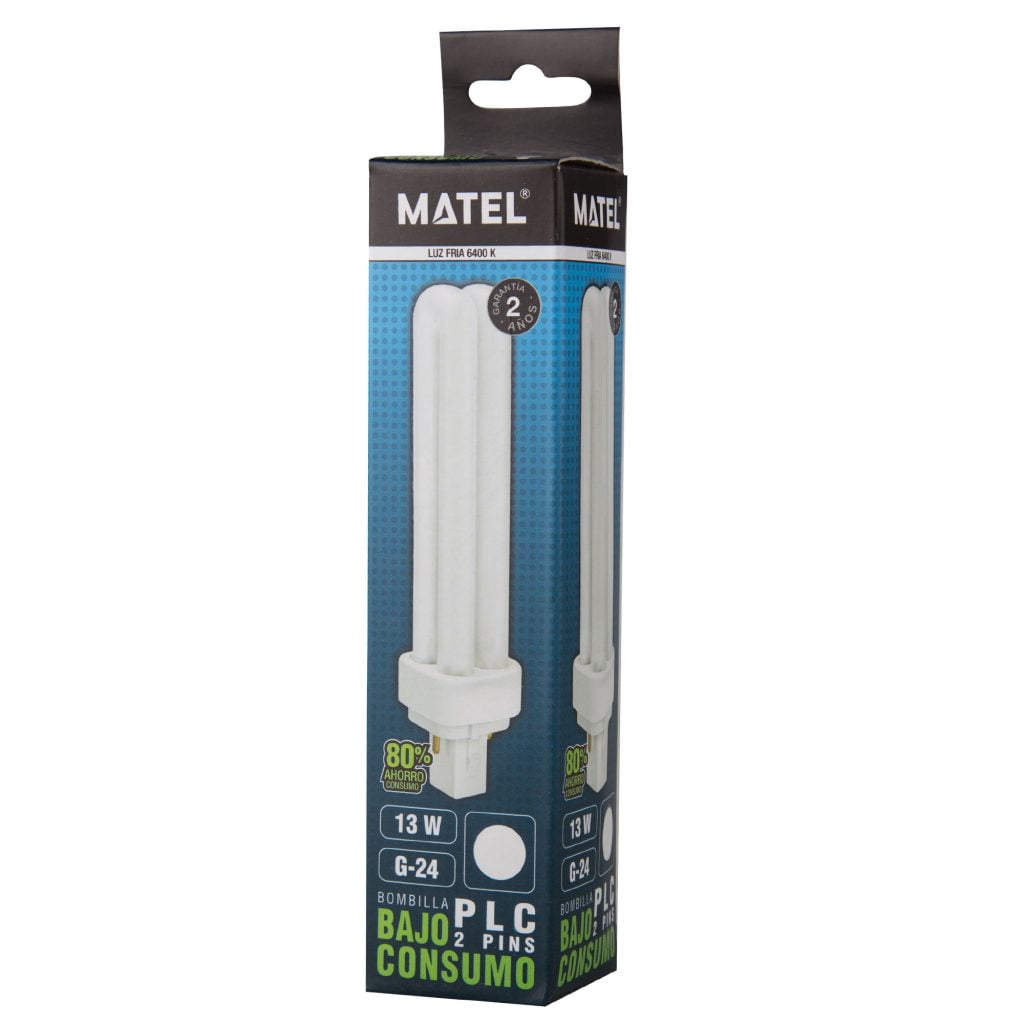 BOMBILLA BAJO CONSUMO MATEL PLC 2PINS G24 13W FRÍA - Imagen 2
