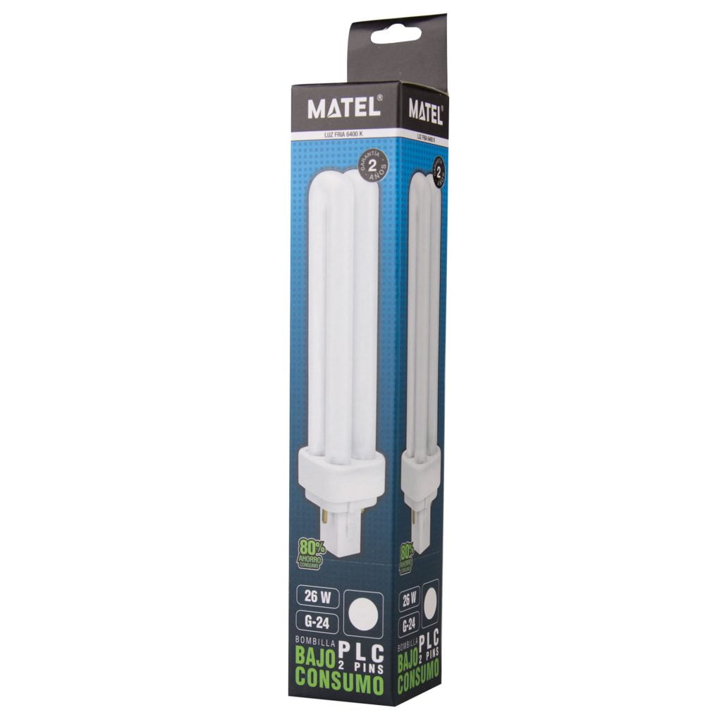 BOMBILLA BAJO CONSUMO MATEL PLC 2PINS G24 26W FRÍA - Imagen 2