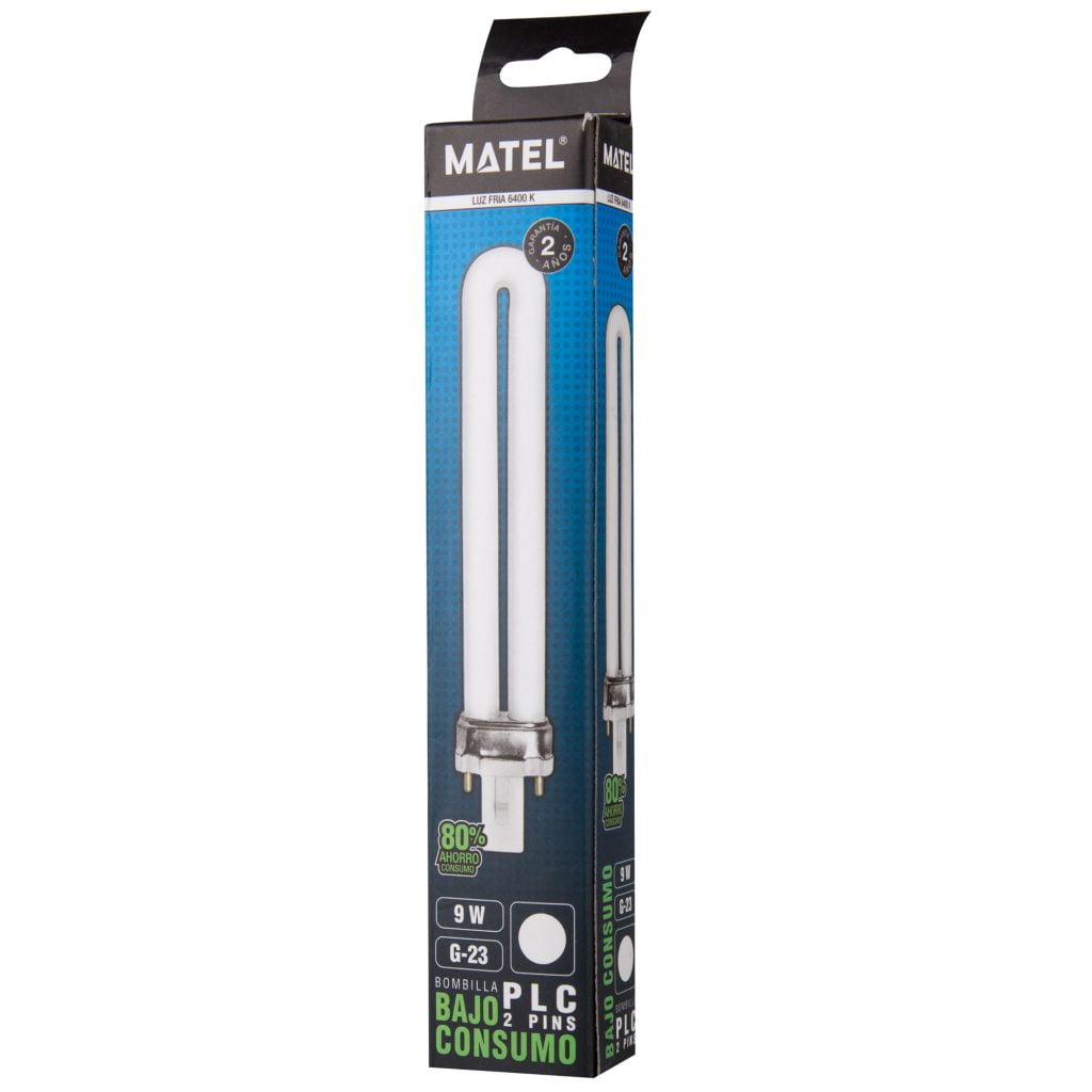 BOMBILLA BAJO CONSUMO MATEL PLC 2PINS G23 9W FRÍA - Imagen 2