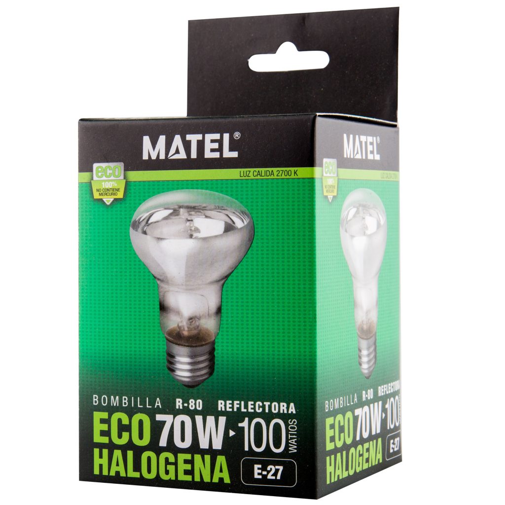 BOMBILLA ECO HALÓGENA MATEL REFLECTORA R80 E27 70W - Imagen 2