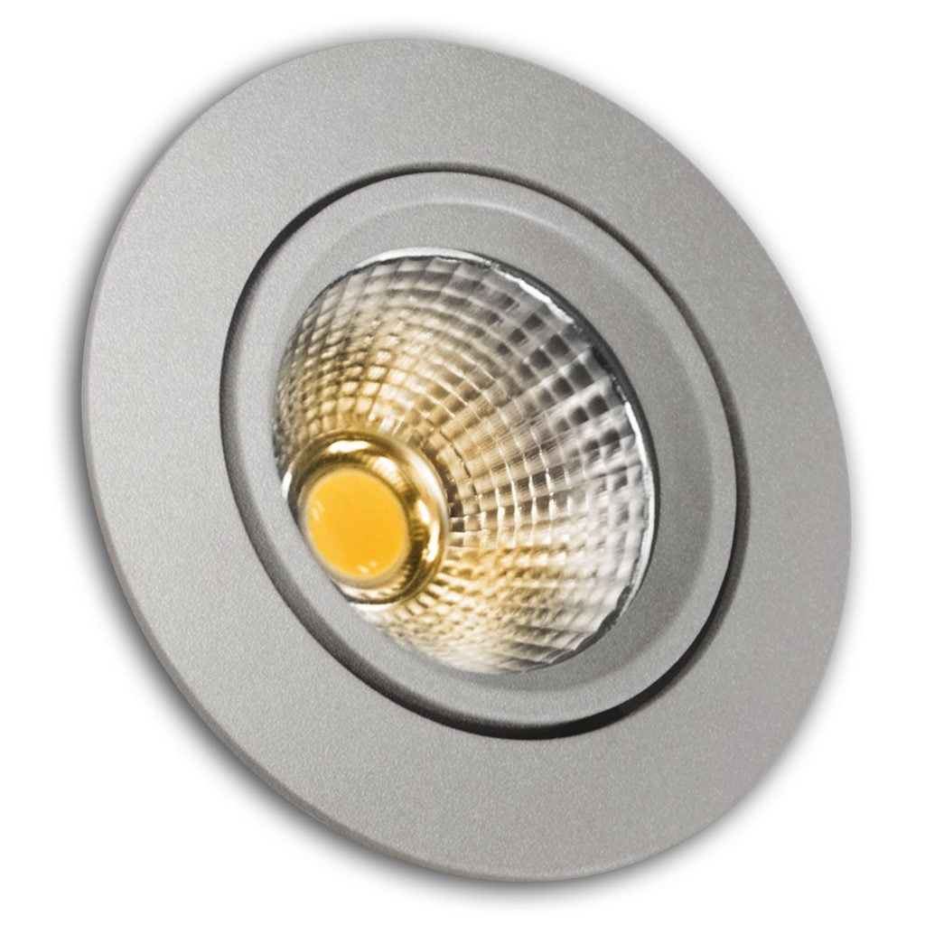 ARO LED MATEL BASCULANTE REDONDO PLATA 8W FRÍA