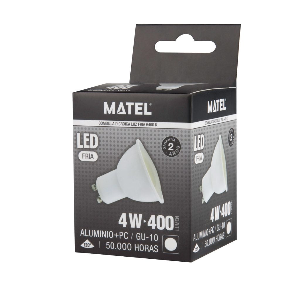 BOMBILLA LED MATEL DICROICA GU10 4W FRÍA - Imagen 2
