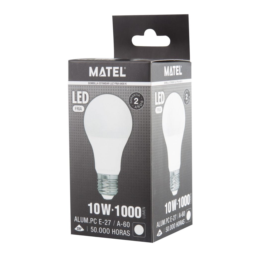 BOMBILLA LED MATEL ESTÁNDAR E27 10W FRÍA - Imagen 2