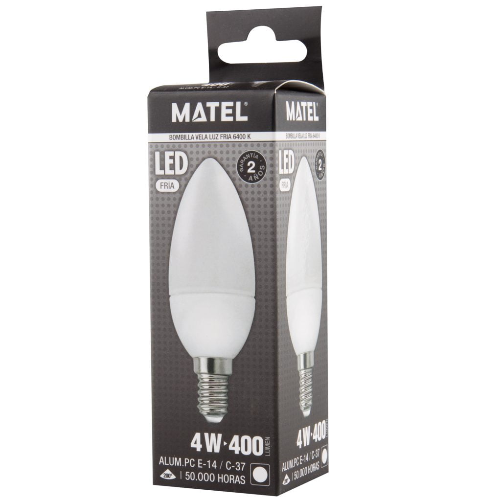 BOMBILLA LED MATEL VELA E14 4W FRÍA - Imagen 2