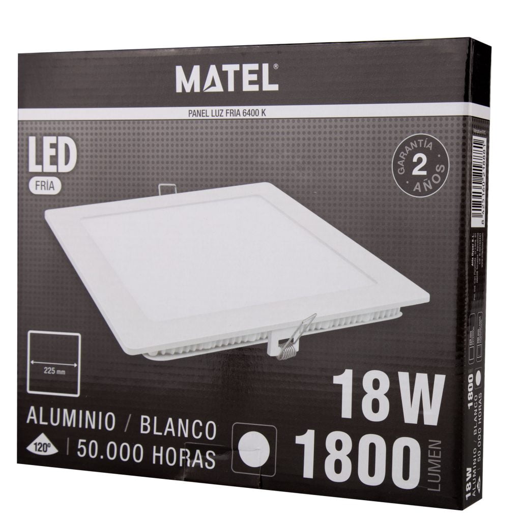 DOWNLIGHT LED MATEL CUADRADO BLANCO 18W FRÍA - Imagen 2