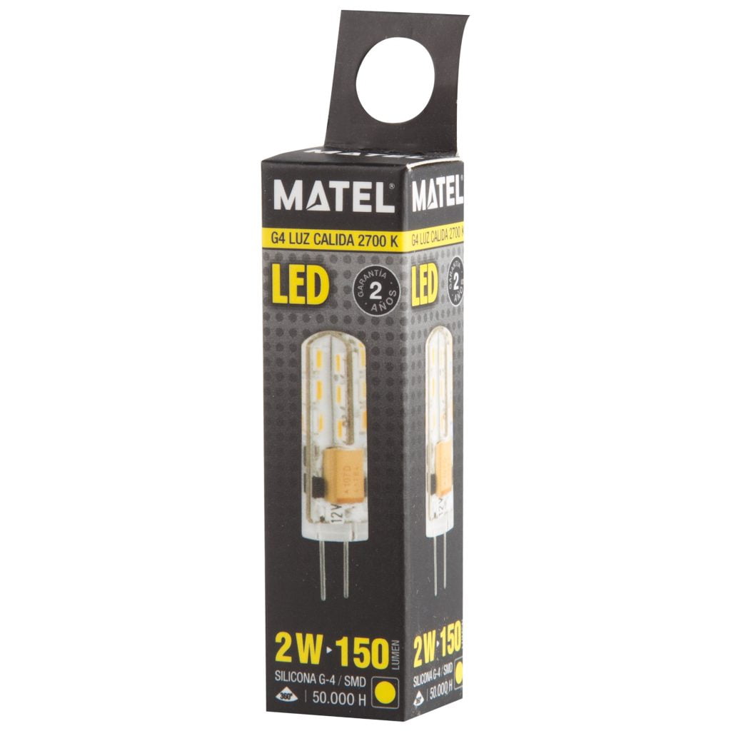 BOMBILLA LED MATEL G4 SILICONA 12V 2W CÁLIDA - Imagen 2