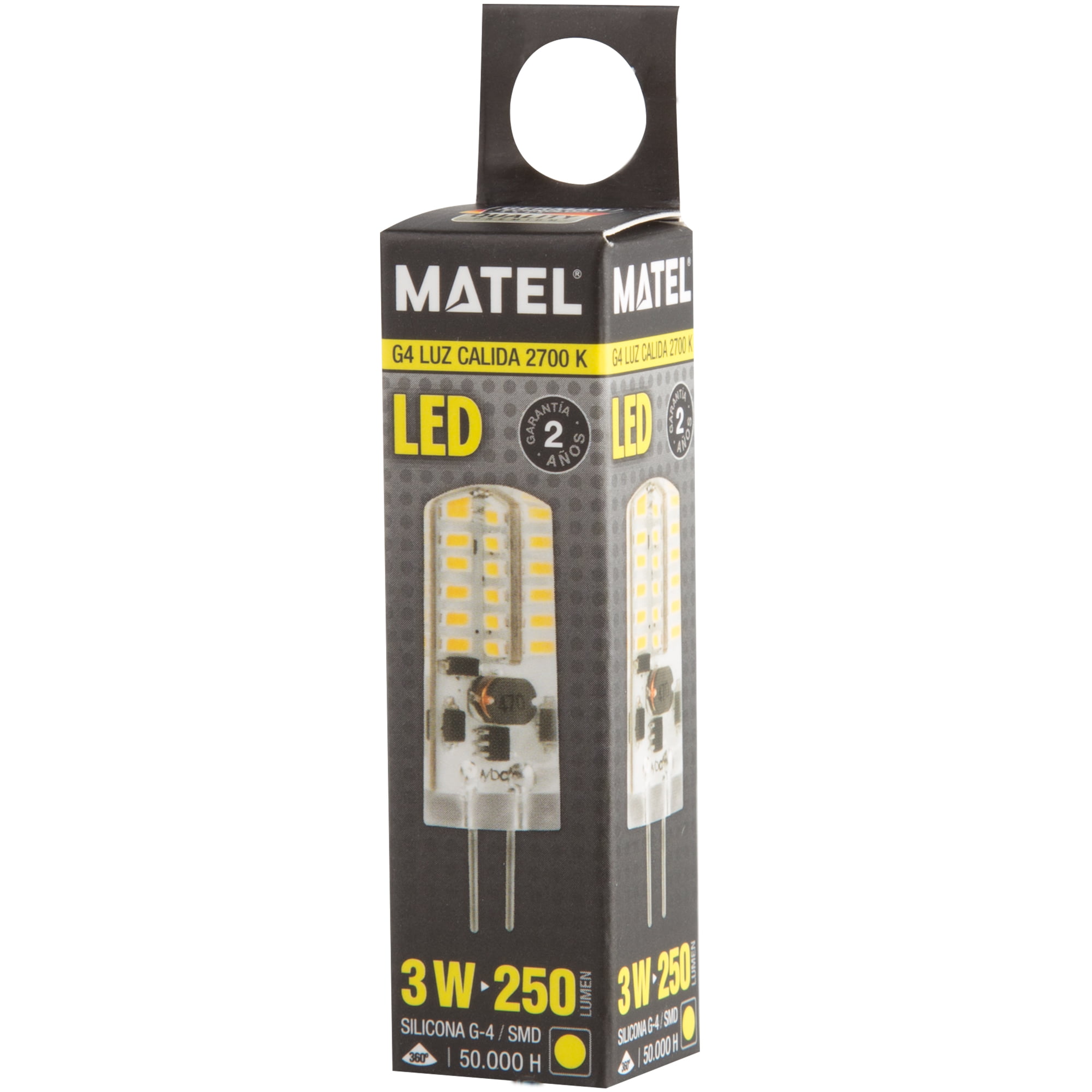 BOMBILLA LED MATEL G4 SILICONA 12V 3W CÁLIDA - Imagen 2
