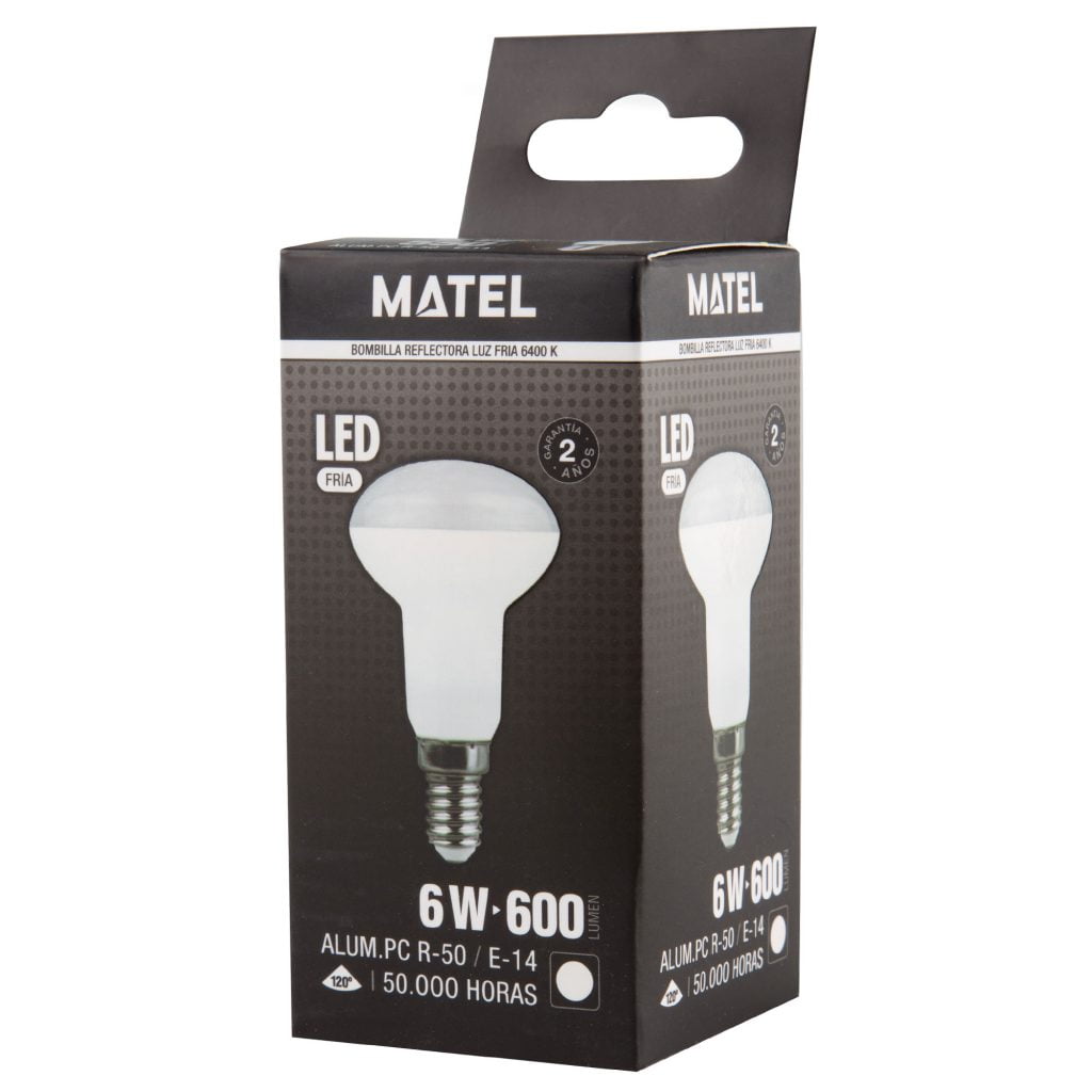 BOMBILLA LED MATEL REFLECTORA E14 R50 6W FRÍA - Imagen 2