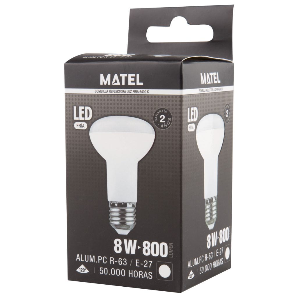 BOMBILLA LED MATEL REFLECTORA E27 R63 8W FRÍA - Imagen 2