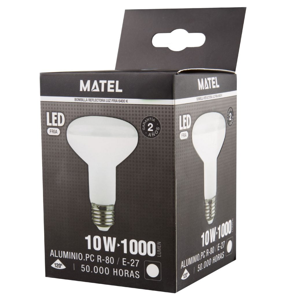BOMBILLA LED MATEL REFLECTORA E27 R80 10W FRÍA - Imagen 2