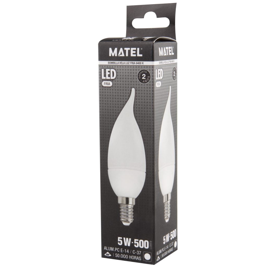 BOMBILLA LED MATEL VELA FLAMA E14 5W FRÍA - Imagen 2
