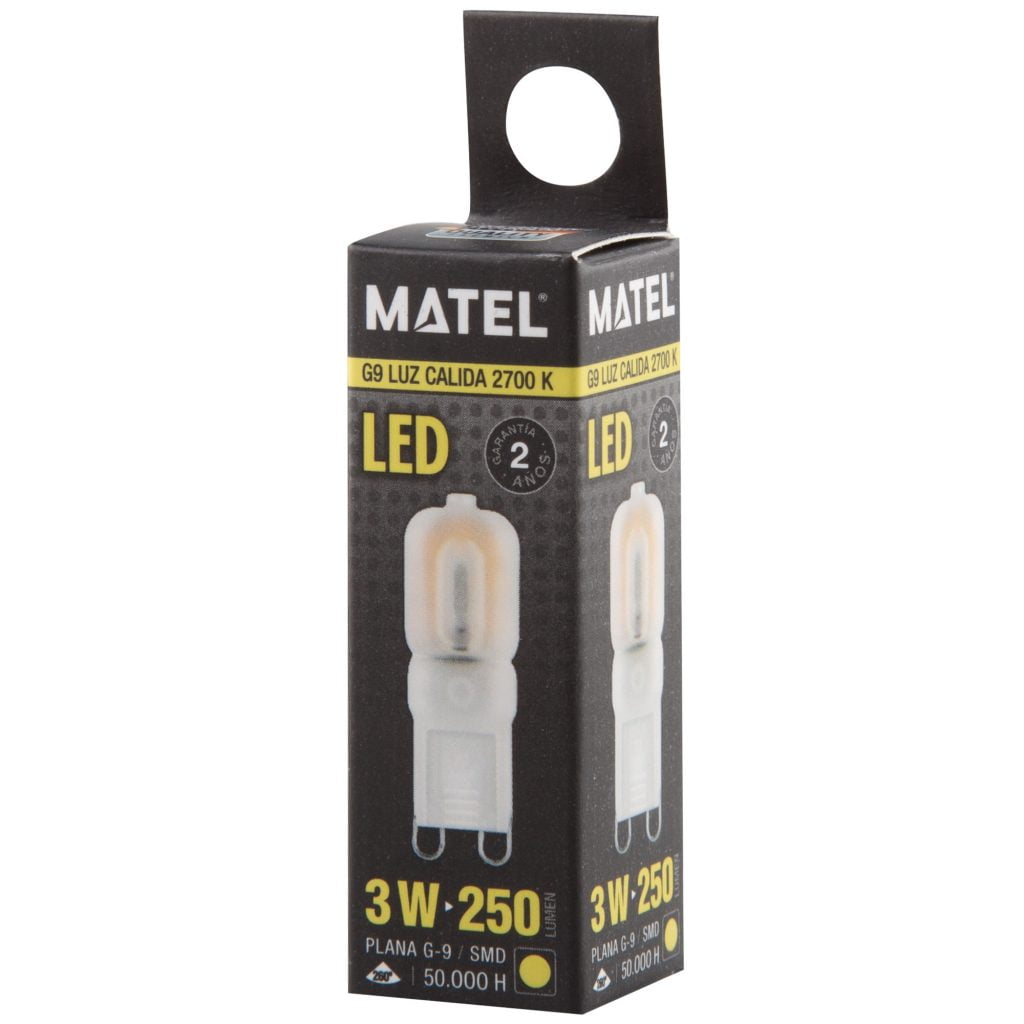 BOMBILLA LED MATEL G9 PLANA 3W CÁLIDA - Imagen 2