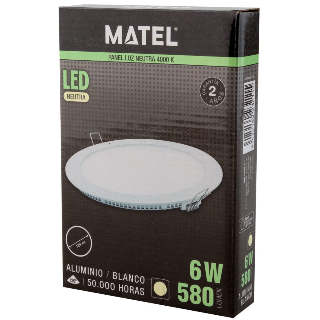 DOWNLIGHT LED MATEL REDONDO BLANCO 6W NEUTRA - Imagen 2