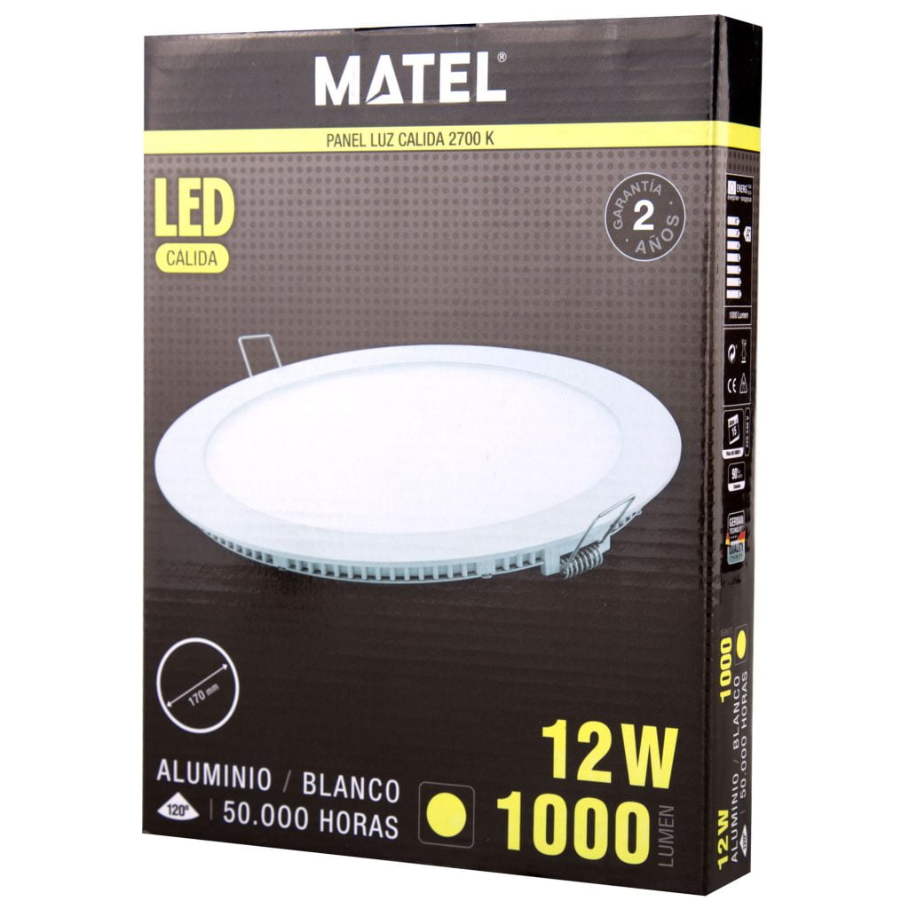 DOWNLIGHT LED MATEL REDONDO BLANCO 12W CÁLIDA - Imagen 2
