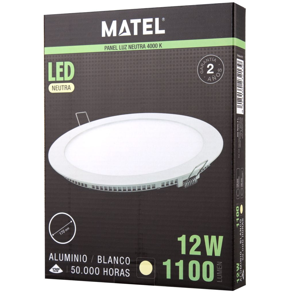 DOWNLIGHT LED MATEL REDONDO BLANCO 12W NEUTRA - Imagen 2