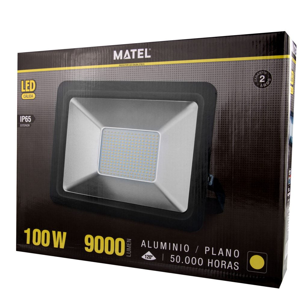 PROYECTOR LED MATEL NEGRO IP65 100W CÁLIDA - Imagen 2