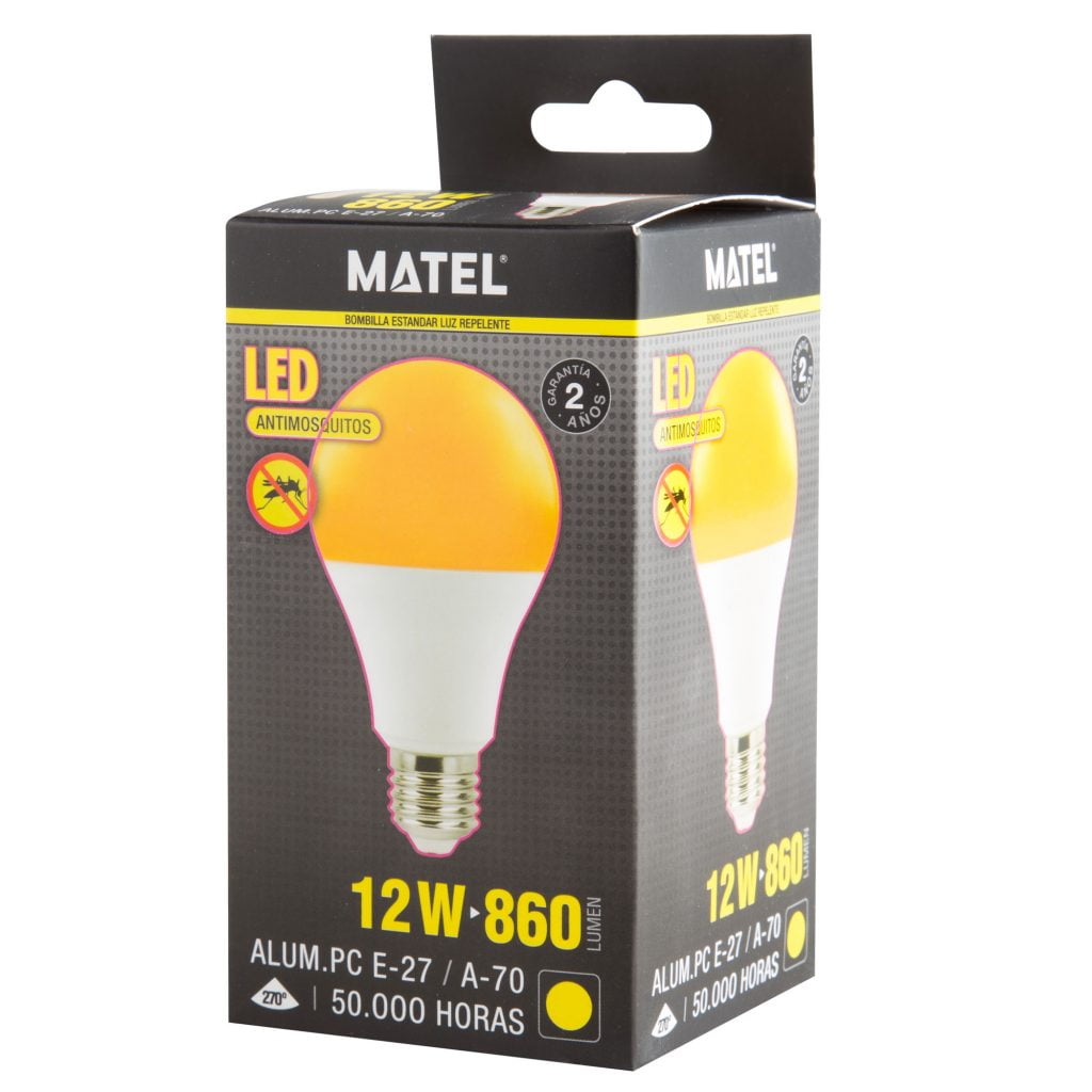 BOMBILLA LED MATEL ESTÁNDAR E27 12W ANTIMOSQUITOS - Imagen 2
