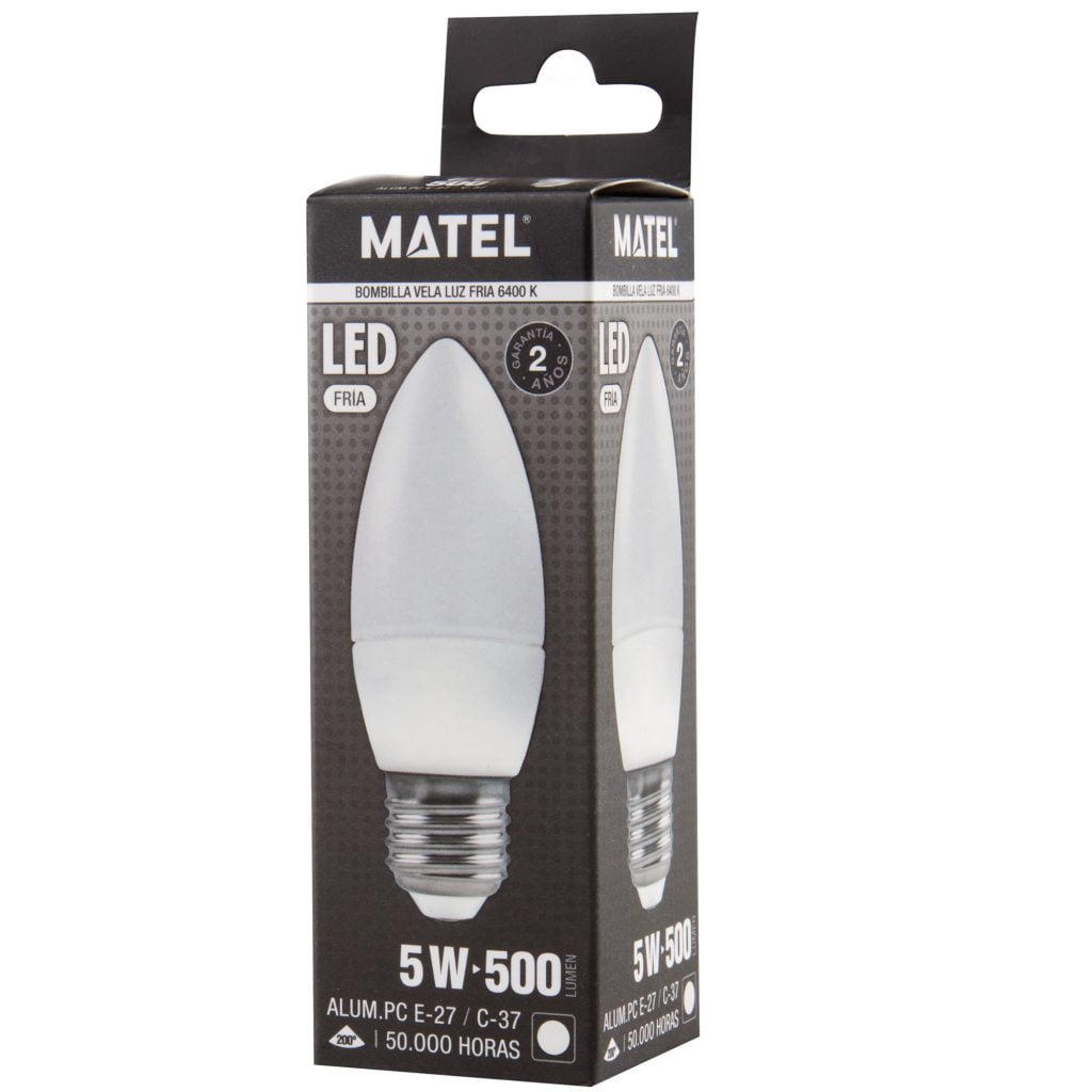 BOMBILLA LED MATEL VELA E27 5W FRÍA - Imagen 2