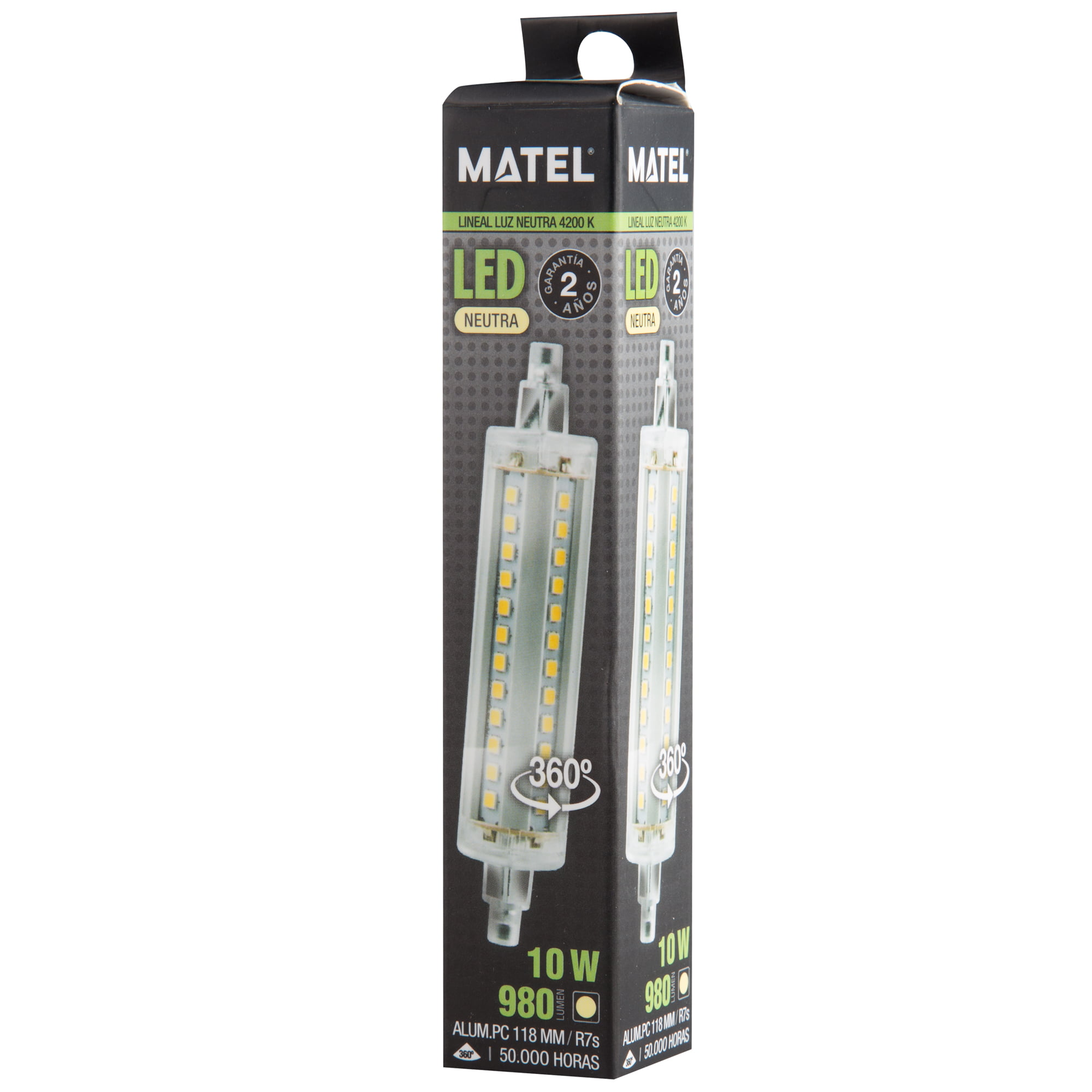 BOMBILLA LED MATEL LINEAL 118MM R7S 10W NEUTRA - Imagen 2
