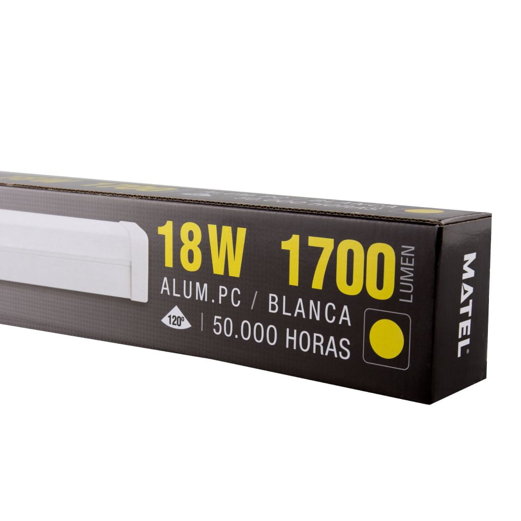 REGLETA LED INTEGRADO MATEL CUADRANGULAR 18W 60CM CÁLIDA - Imagen 2