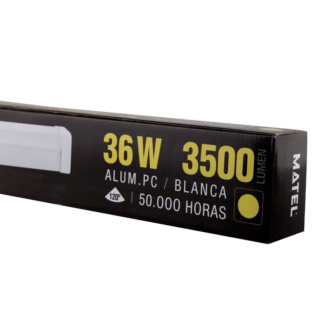 REGLETA LED INTEGRADO MATEL CUADRANGULAR 36W 120CM CÁLIDA - Imagen 2