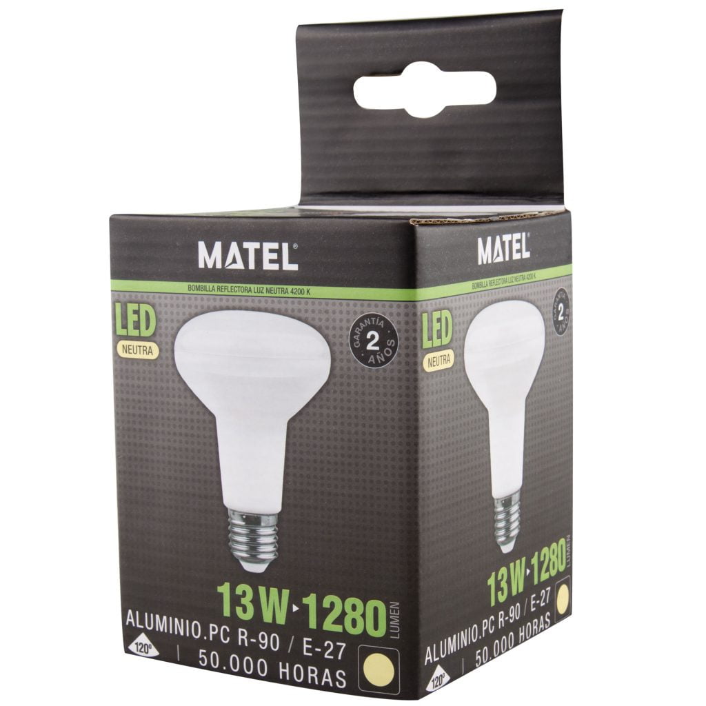 BOMBILLA LED MATEL REFLECTORA E27 R90 13W NEUTRA - Imagen 2