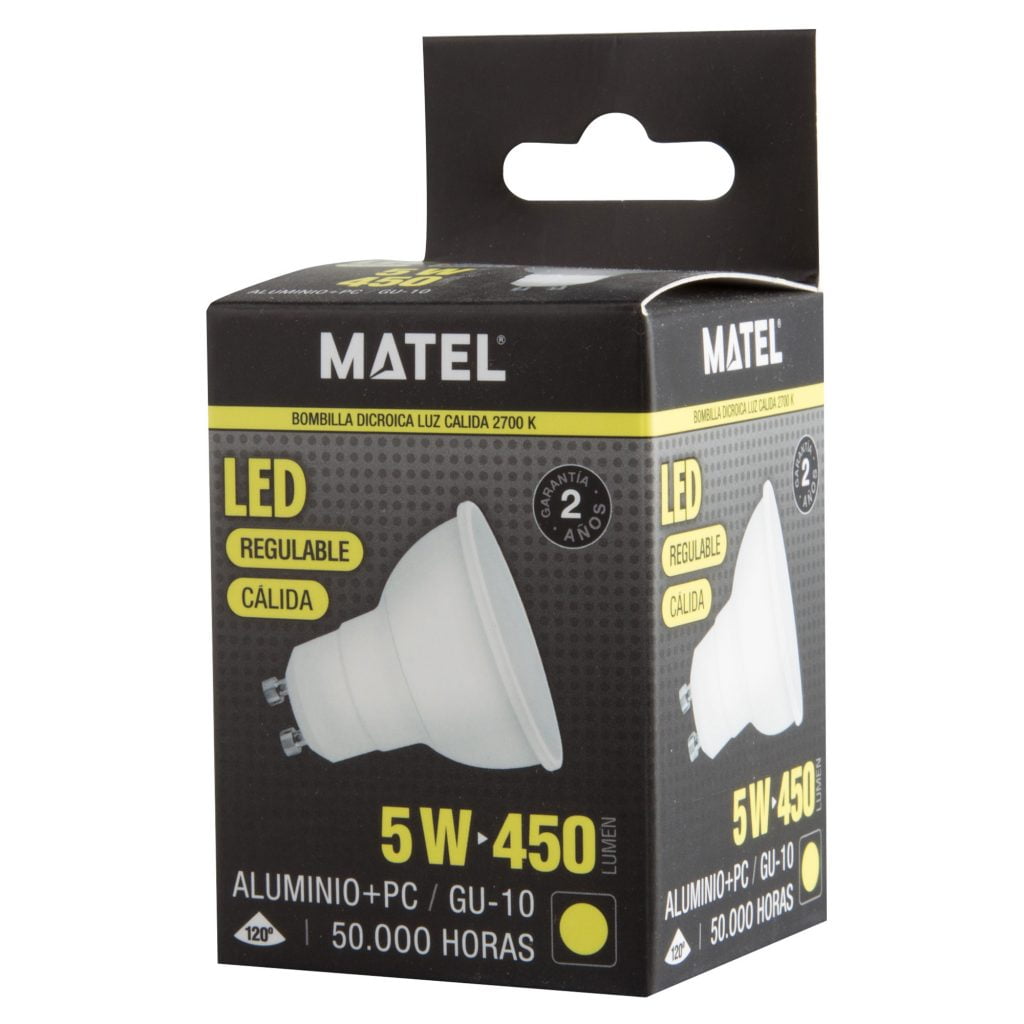 BOMBILLA LED MATEL GU10 5W CÁLIDA REGULABLE - Imagen 2