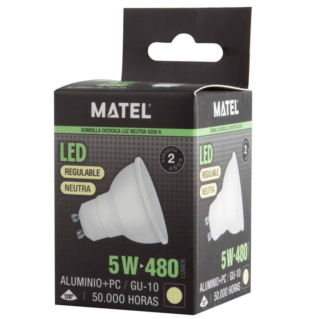 BOMBILLA LED MATEL GU10 5W NEUTRA REGULABLE - Imagen 2