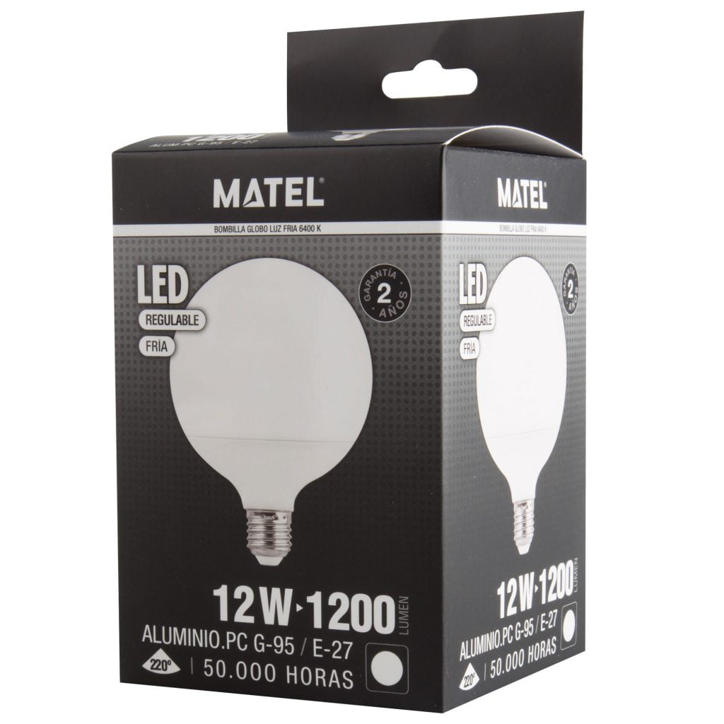 BOMBILLA LED MATEL GLOBO G95 E27 FRÍA 12W REGULABLE - Imagen 2