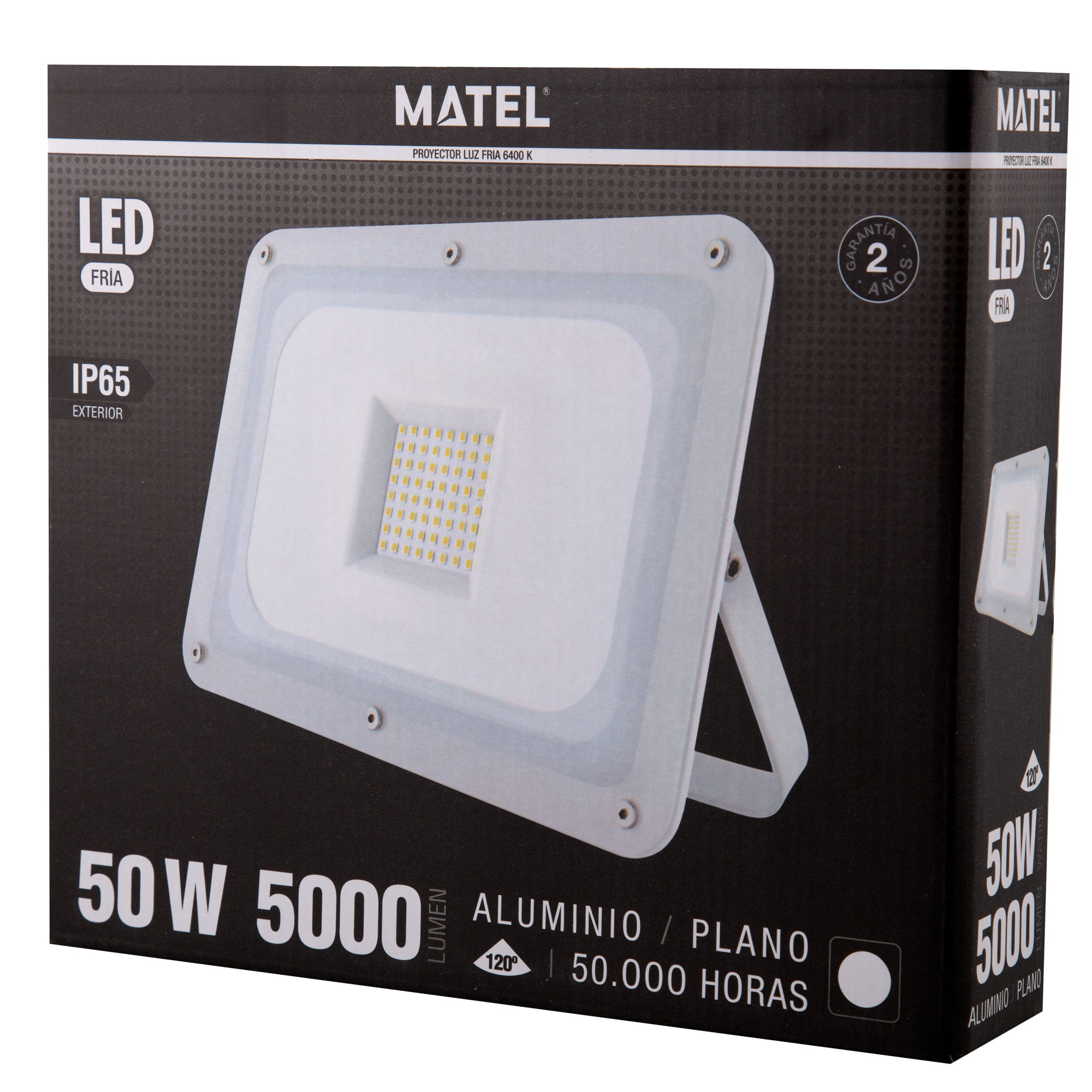 PROYECTOR LED MATEL PLANO BLANCO IP65 50W FRÍA - Imagen 2