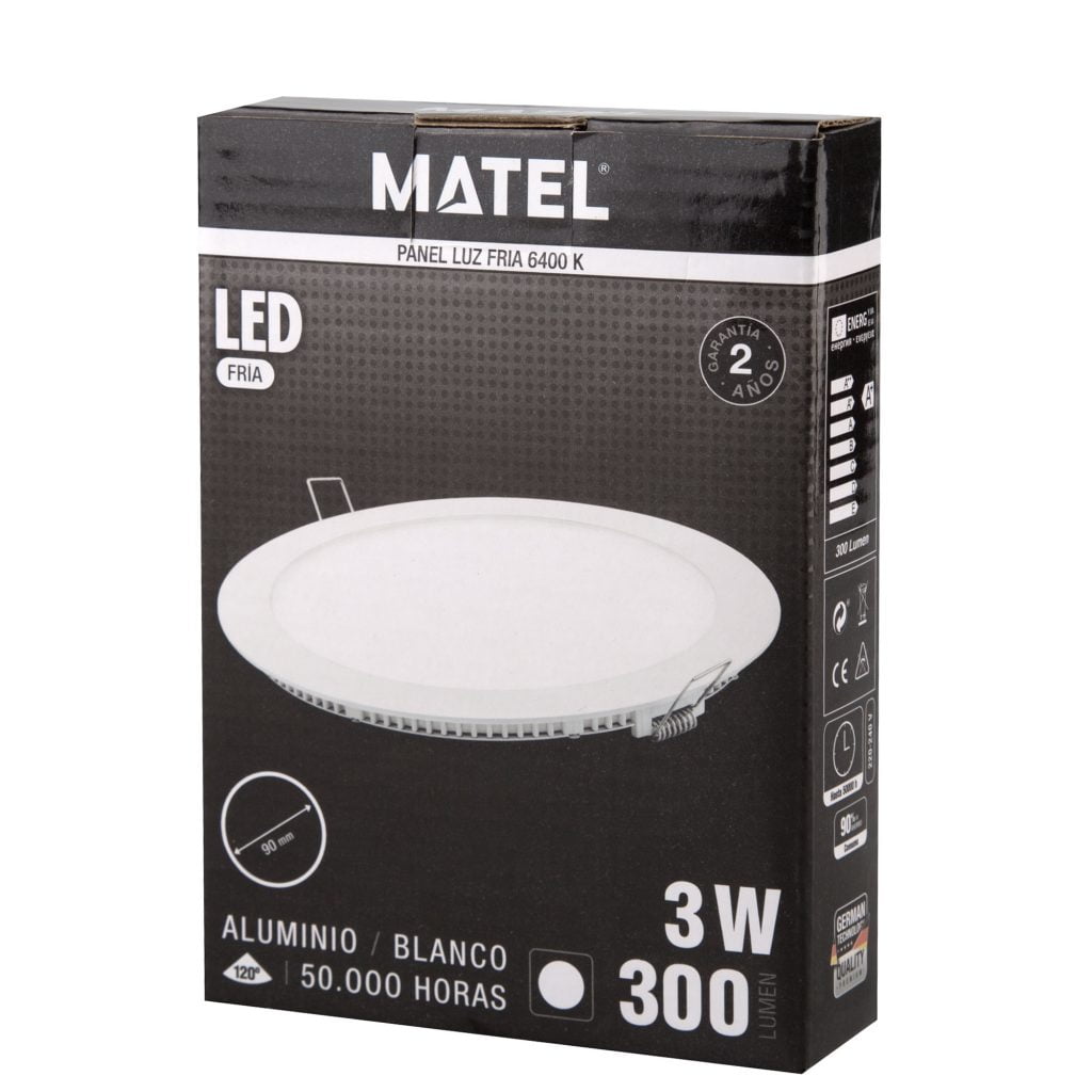 DOWNLIGHT LED MATEL REDONDO BLANCO 3W FRÍA - Imagen 2