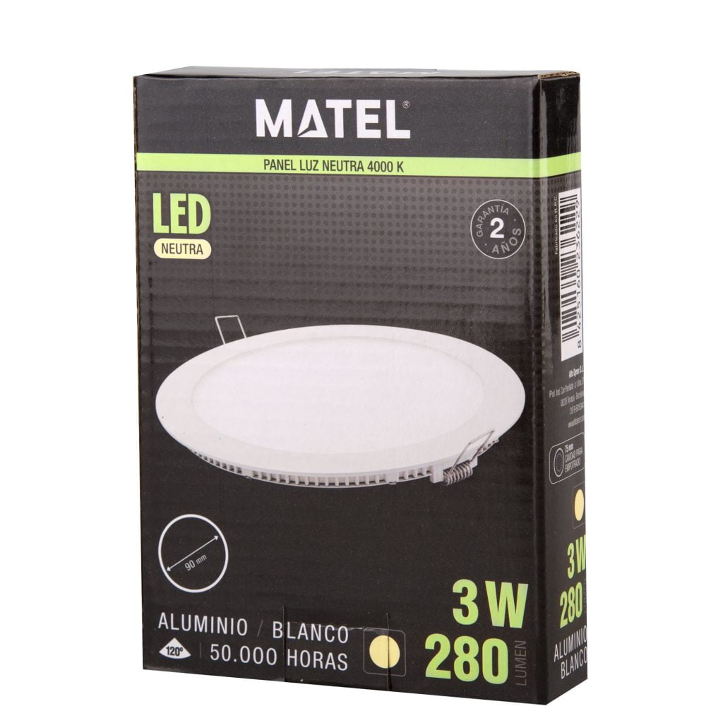 DOWNLIGHT LED MATEL REDONDO BLANCO 3W NEUTRA - Imagen 2