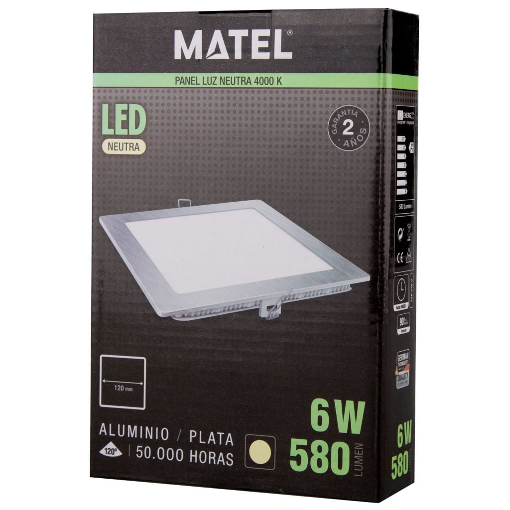 DOWNLIGHT LED MATEL CUADRADO PLATA 6W NEUTRA - Imagen 2
