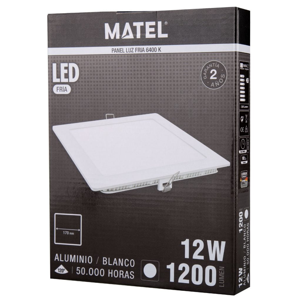DOWNLIGHT LED MATEL CUADRADO BLANCO 12W FRÍA - Imagen 2