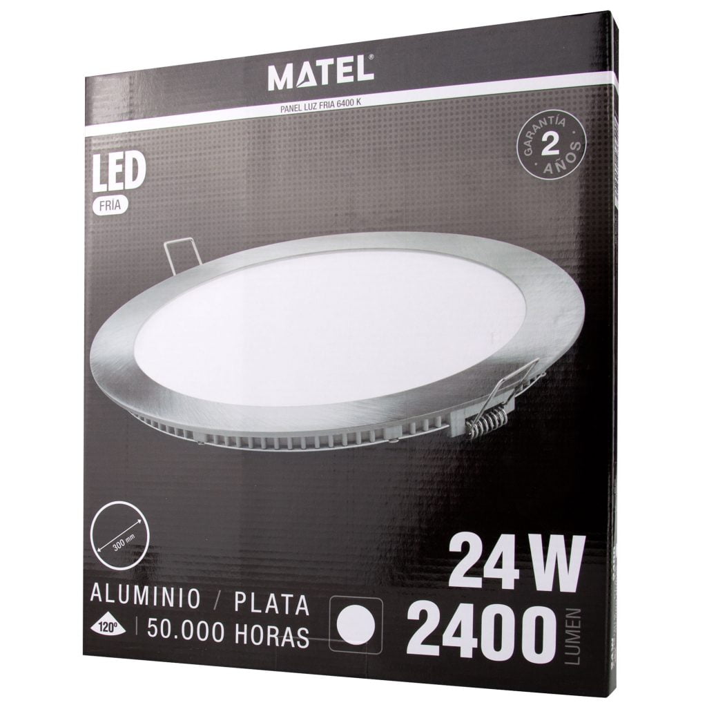DOWNLIGHT LED MATEL REDONDO PLATA 24W FRÍA - Imagen 2