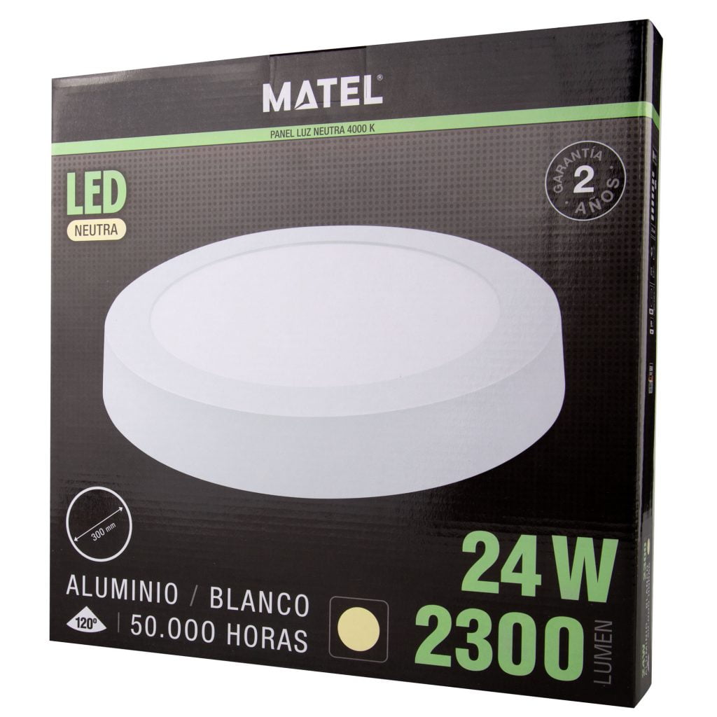 DOWNLIGHT LED MATEL SUPERFICIE REDONDO BLANCO 24W NEUTRA - Imagen 2