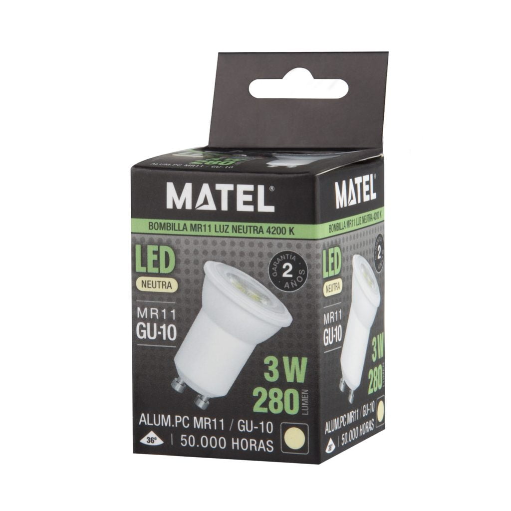 BOMBILLA LED MATEL DICROICA GU10 3W NEUTRA - Imagen 2