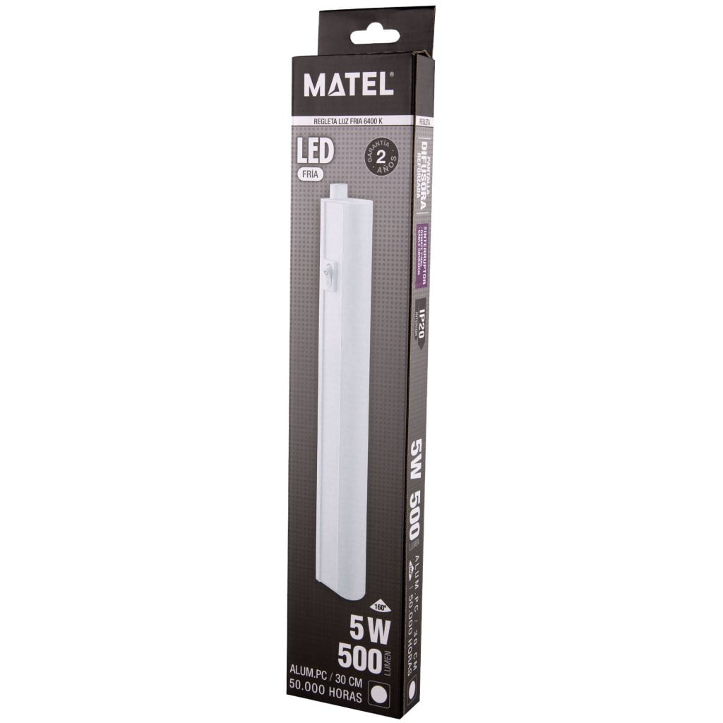 REGLETA LED MATEL CON INTERRUPTOR 5W 30CM FRÍA - Imagen 2