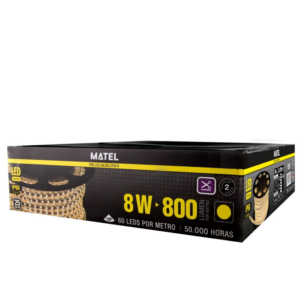 TIRA LED MATEL 220V IP68 25METROS SMD5050 CÁLIDA - Imagen 2