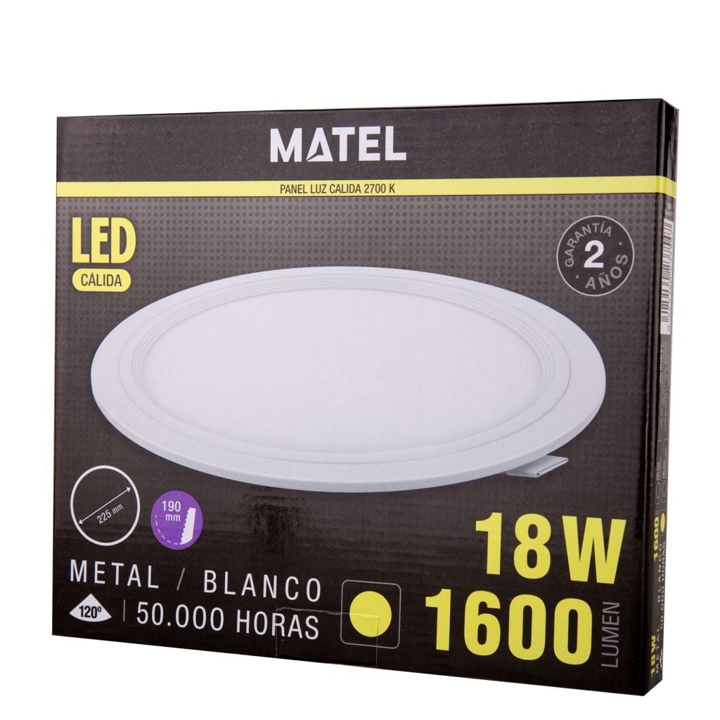 DOWNLIGHT LED MATEL REDONDO BLANCO 18W CÁLIDA - Imagen 2