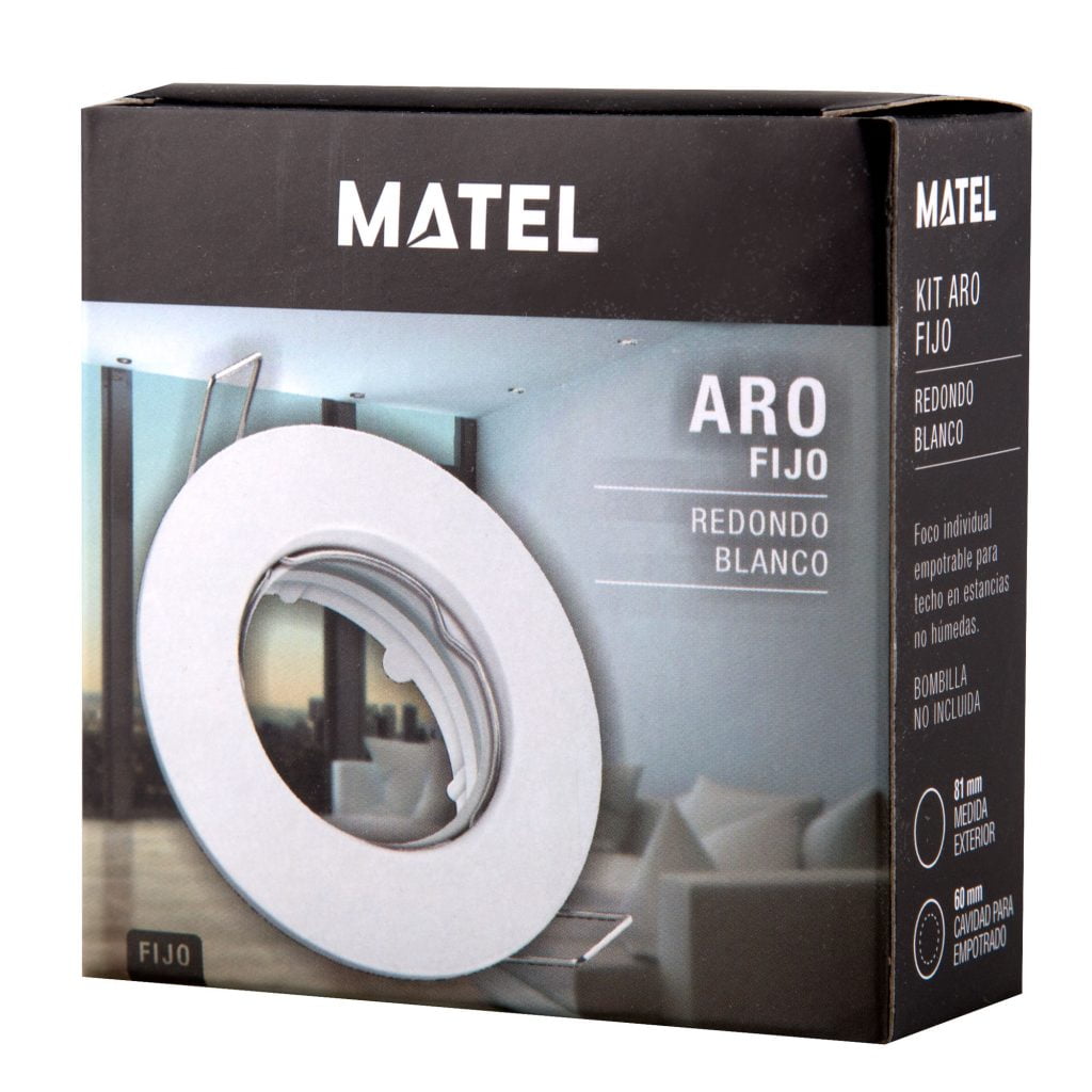 KIT ARO FIJO MATEL REDONDO BLANCO - Imagen 2