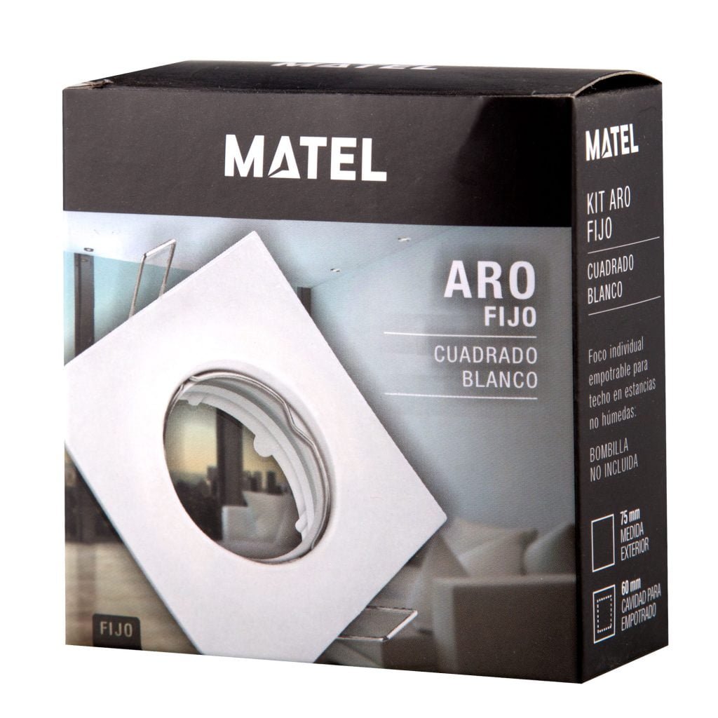 KIT ARO FIJO MATEL CUADRADO BLANCO - Imagen 2