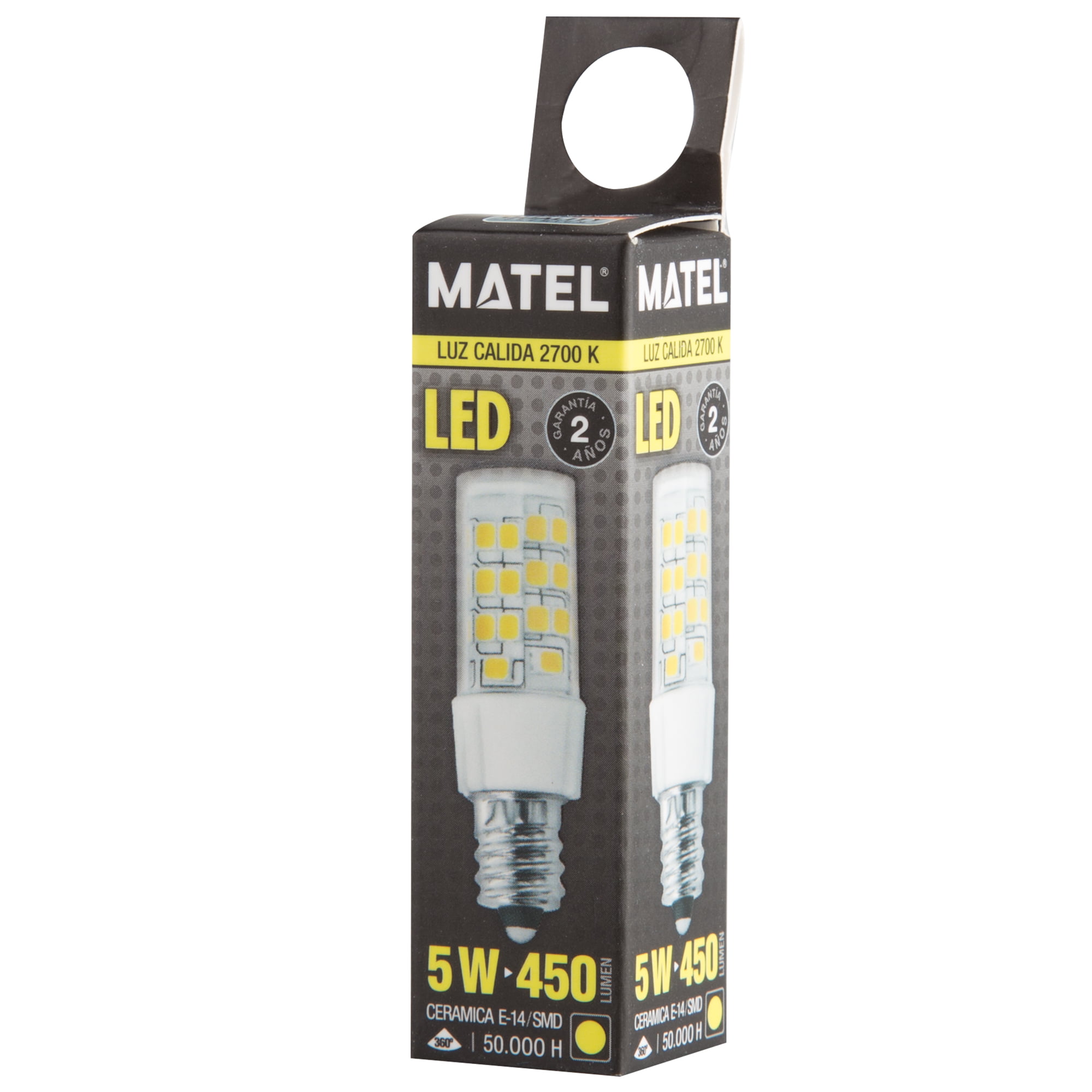 BOMBILLA LED MATEL TUBULAR E14 5W CÁLIDA - Imagen 2